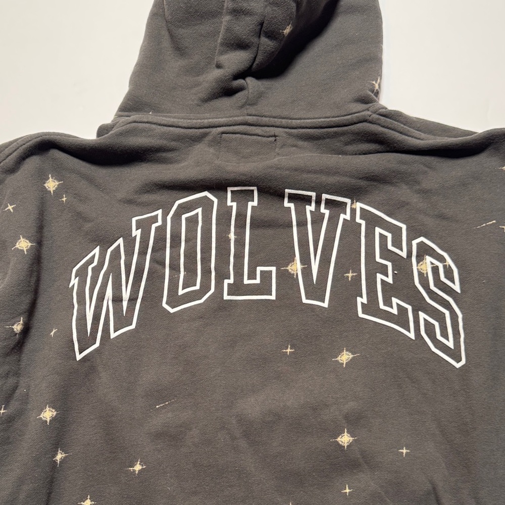 DARC SPORT Wolves Club Faded Black 'Wolves Forever' Graphic Hoodie Sweatshirt M - Picture 14 of 15
